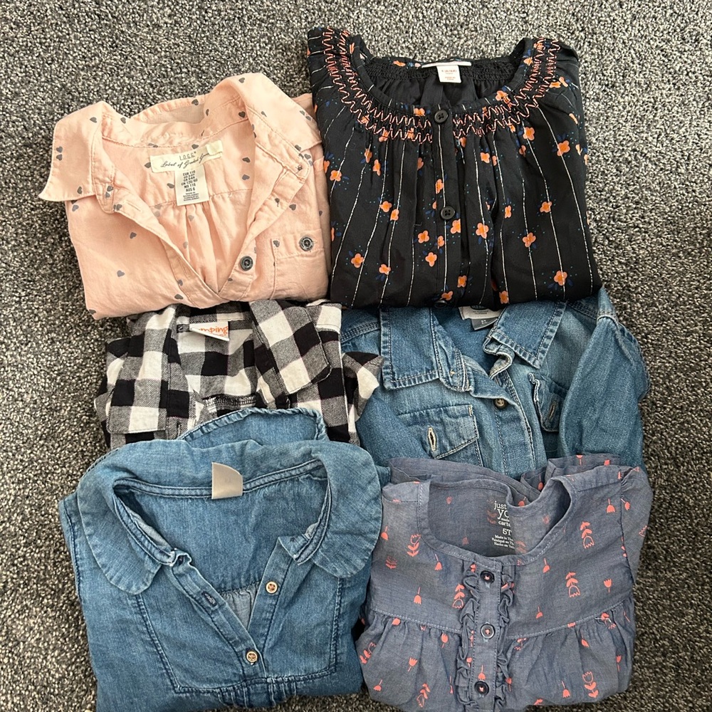 Girls long sleeve button shirts